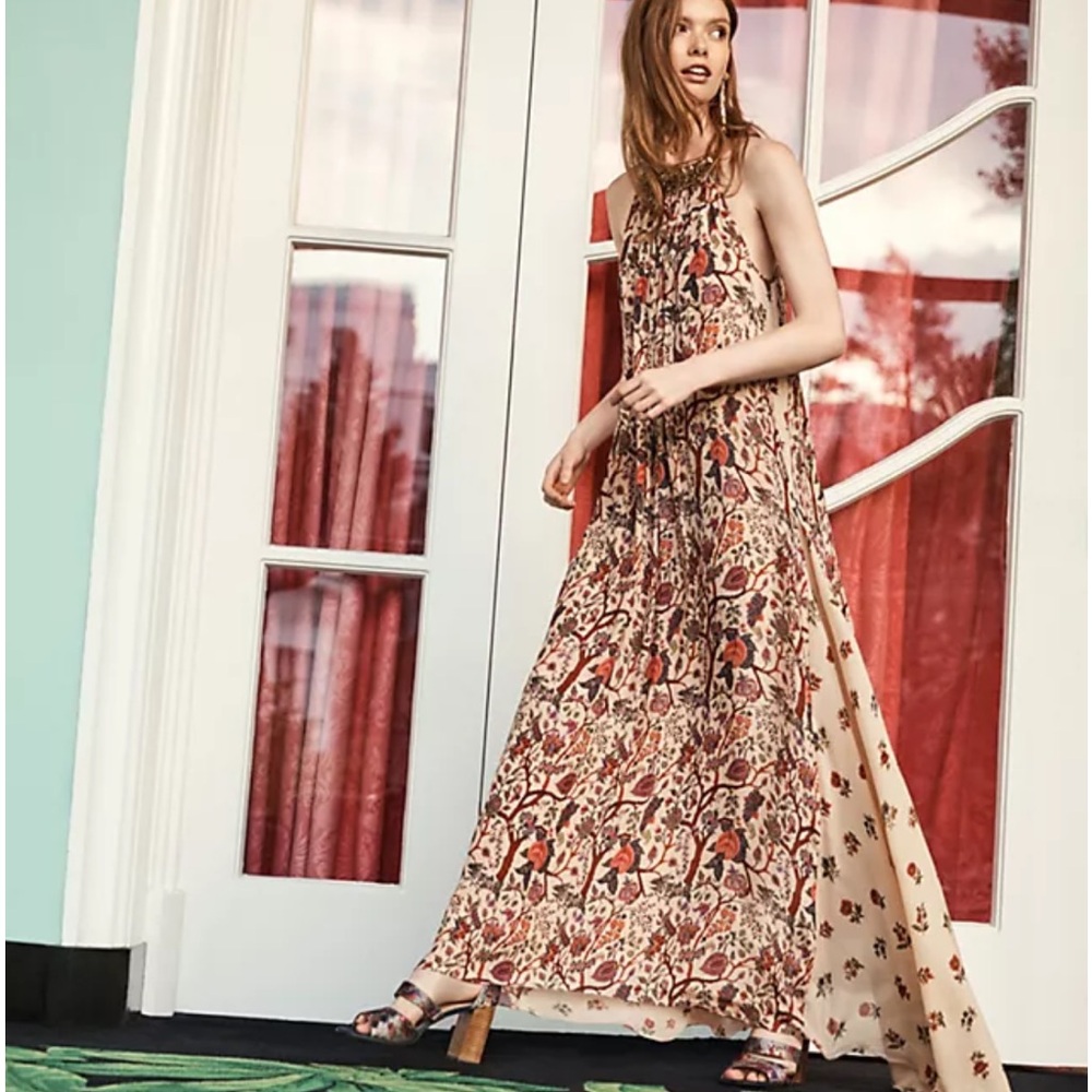 Anthropologie Nikasha Paisley Floral Halter Maxi Dress, small